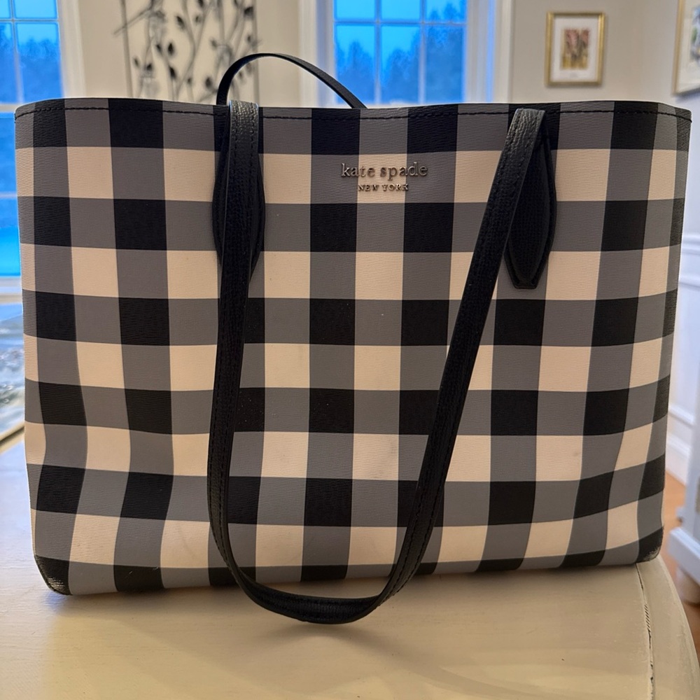 Kate Spade Gingham Black and White Tote